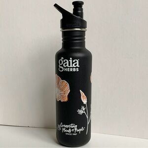NWOT KLEAN KANTEEN 27oz Gaia Herbs Black Water Bottle